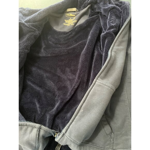L.L.Bean Womens Navy Fleece-Lined Full-Zip Jacket L Cotton Polyester Blend - Picture 8 of 9